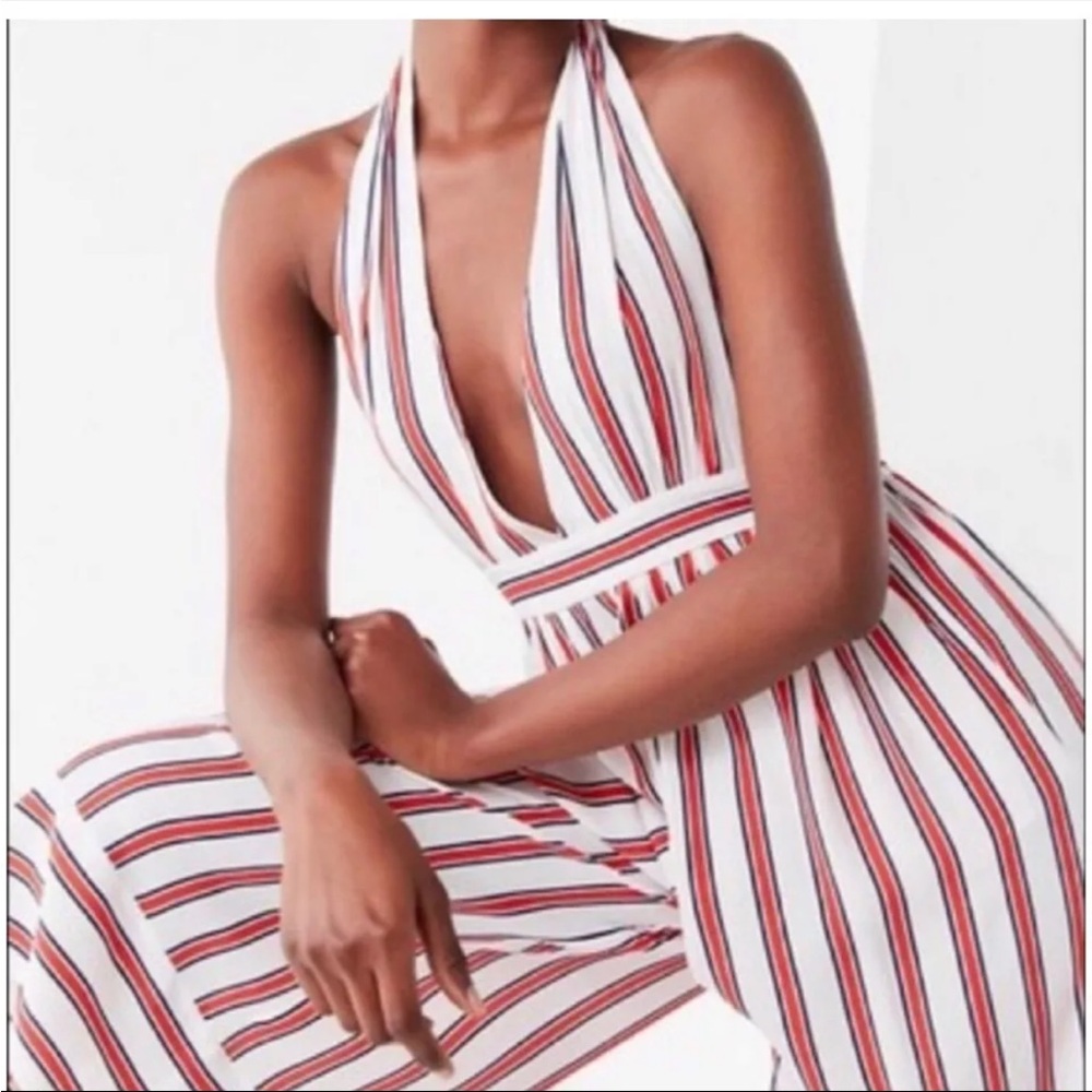 Plunging halter style jumpsuit
